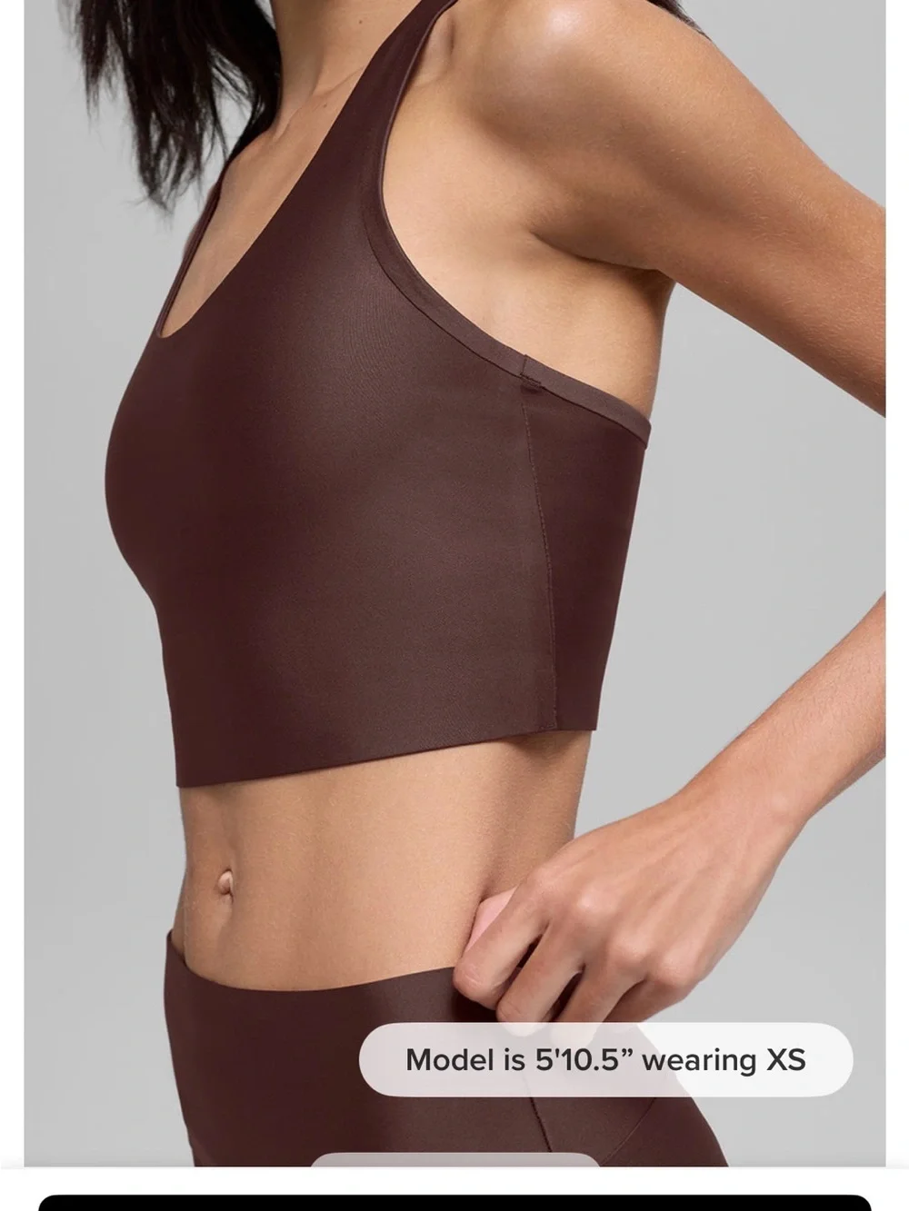 ALO Yoga Brown Racerback Crop Sports Bra - Airlift bra tank